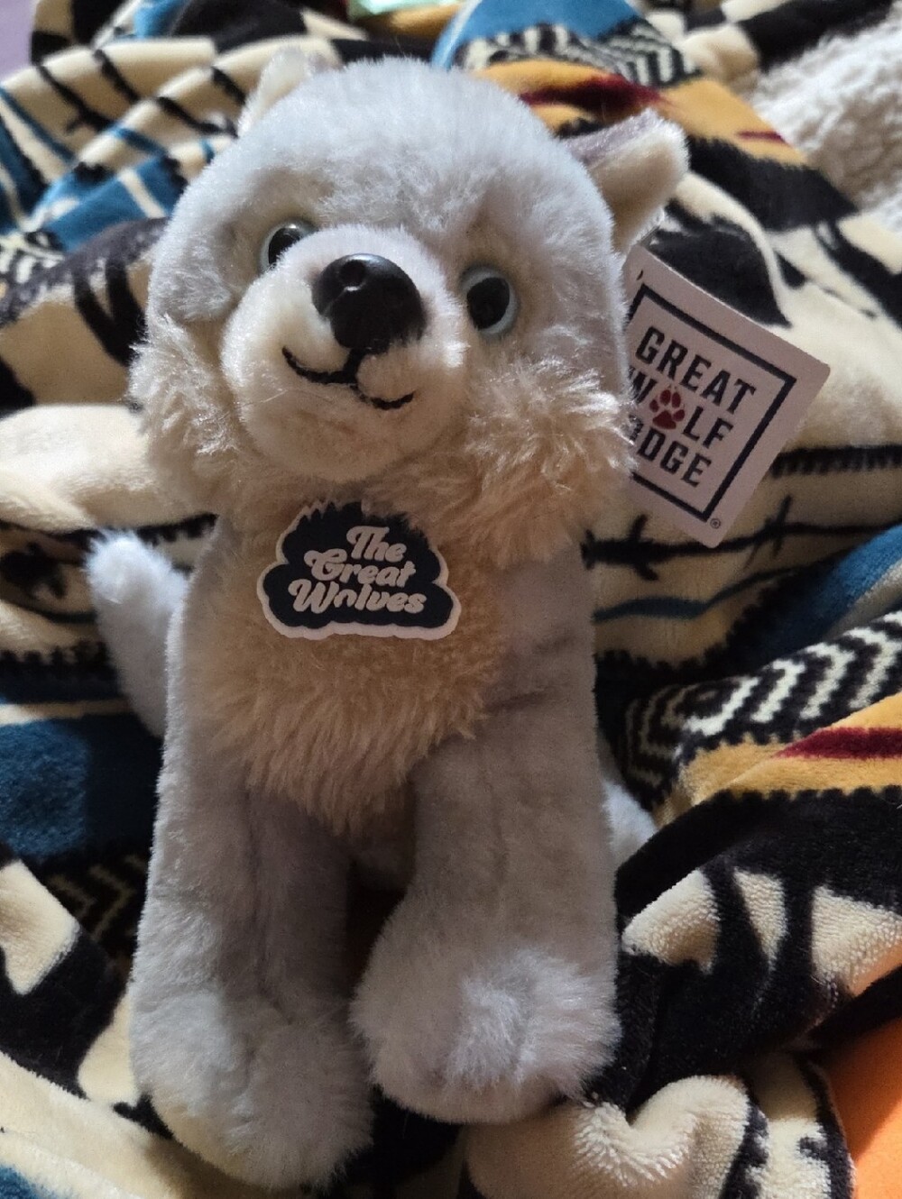 The Great Wolf Lodge Plush Wolf Stuffed Animal - Gray & Cream